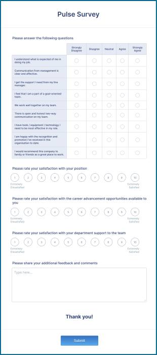 Pulse Survey Form Template