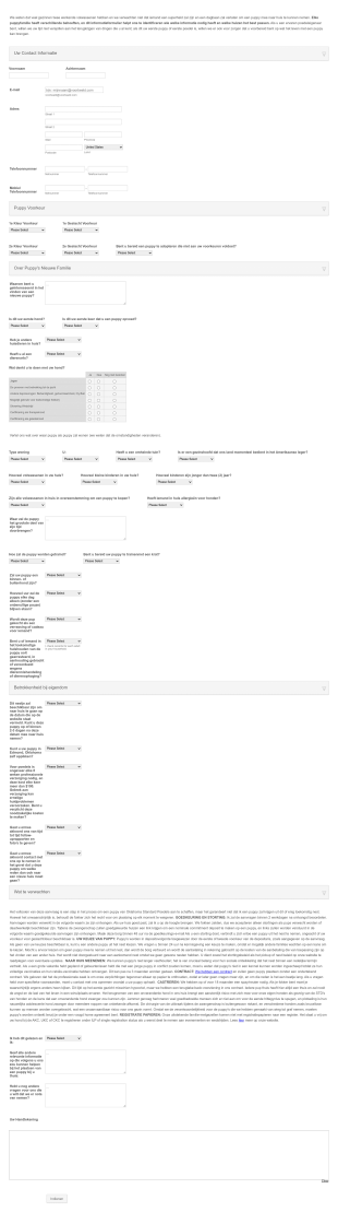 Puppy Adoptie Aanvraagformulier Form Template