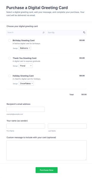 Purchase A Digital Greeting Card Form Template