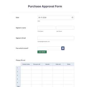 Purchase Approval Form Template