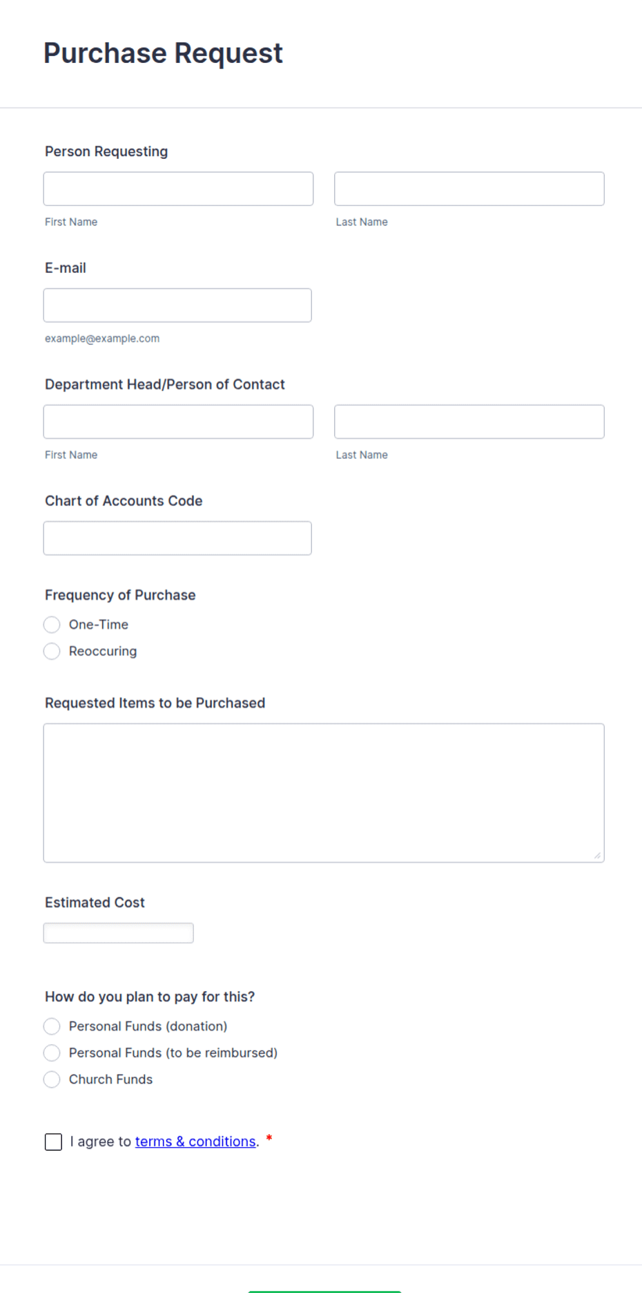 Purchase Request Form Template | Jotform