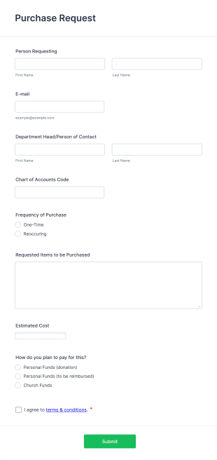 Purchase Request Form Template