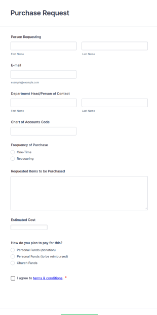 Purchase Request Form Template