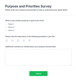 Purpose And Priorities Survey Form Template