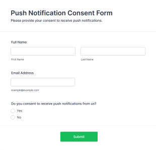 Push Notification Consent Form Template