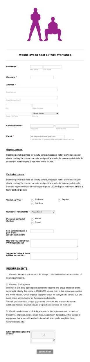 Pwr Workshop Interest Form Template