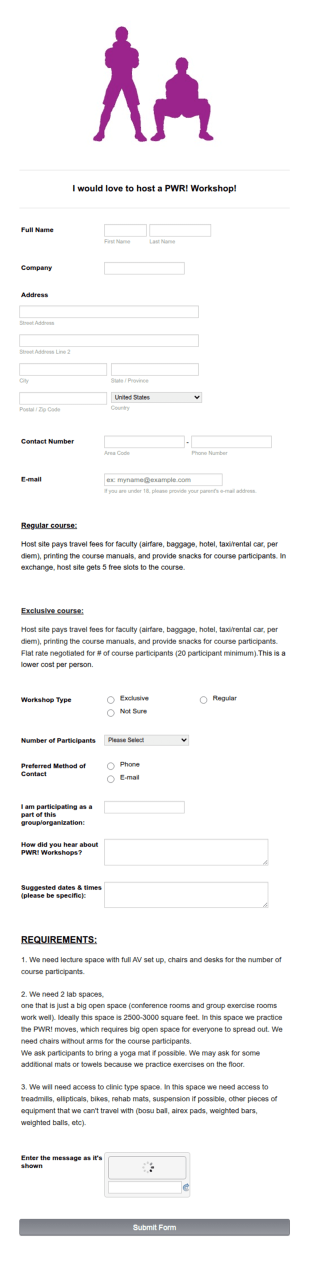 Pwr Workshop Interest Form Template