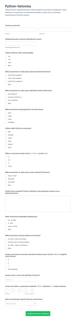 Python Osaamisen Arviointikysely