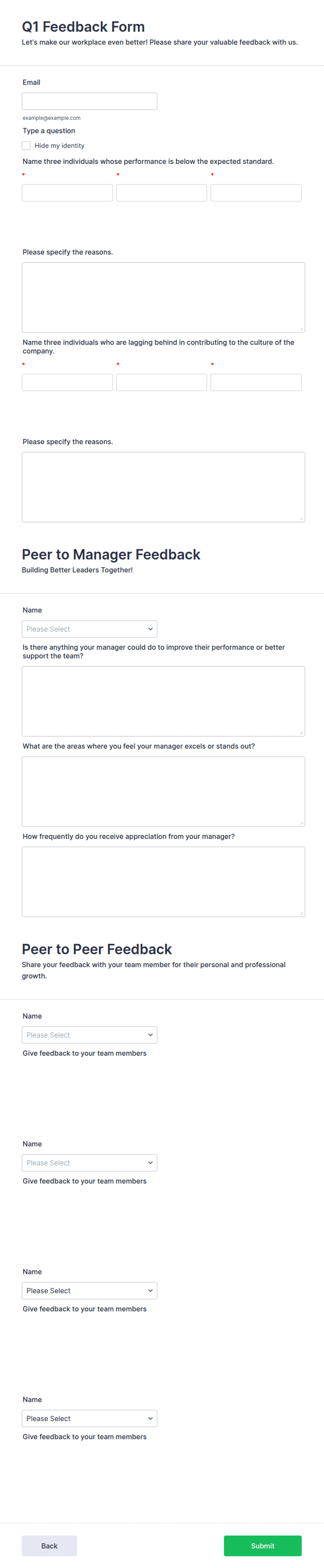 Q1 Feedback Form Template | Jotform