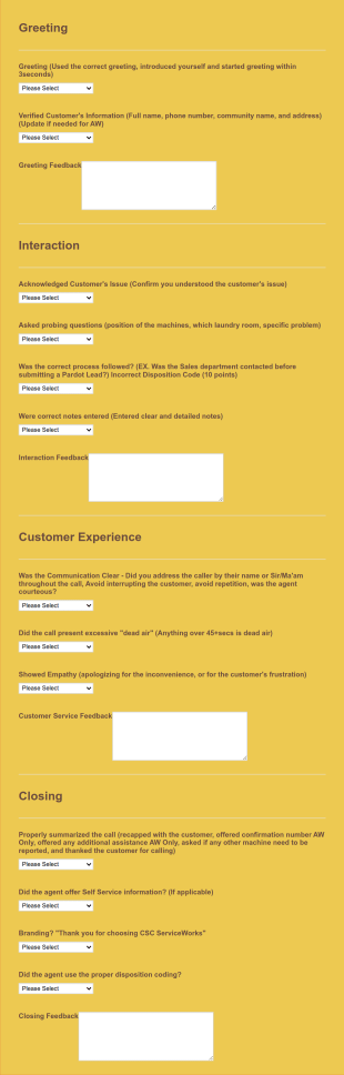 QA CSC Client Audit Form Template