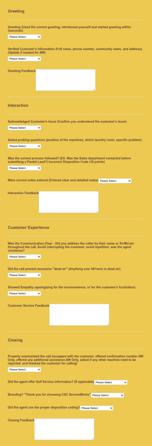 QA CSC Client Audit Form Template