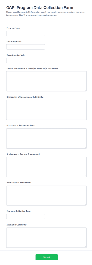 QAPI Program Data Collection Form Template