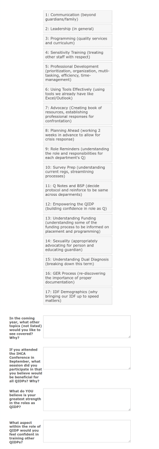 QIDP Meeting Survey Form Template