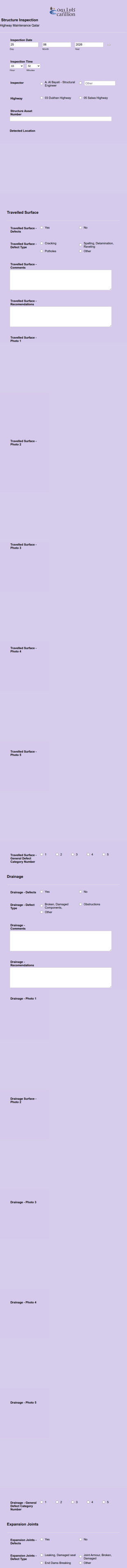 Structure Inspection Form Template