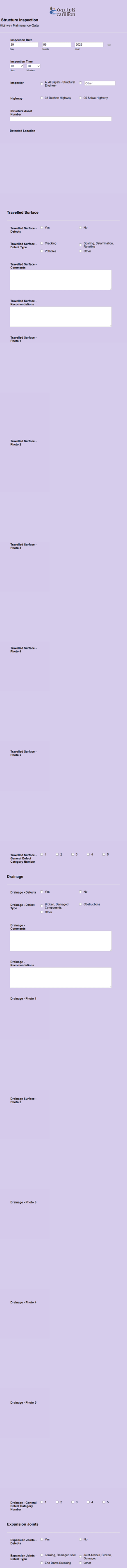 Structure Inspection Form Template