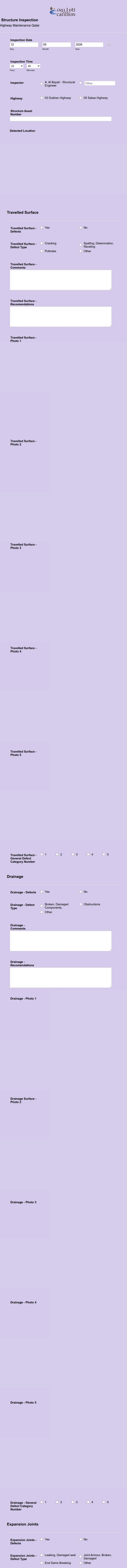 Structure Inspection Form Template