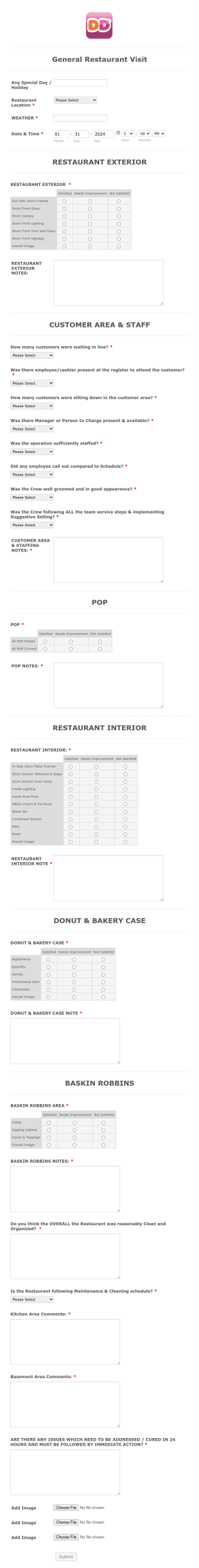 Qsr Form Template