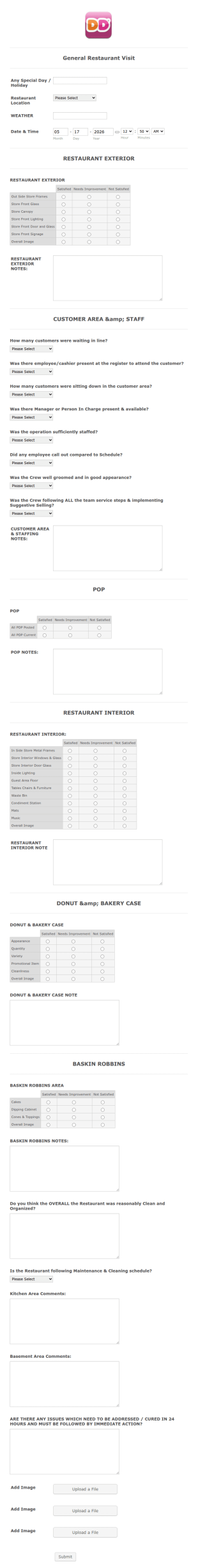 Qsr Form Template