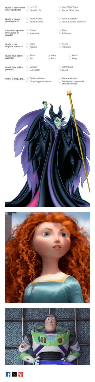 Quale Personaggio Disney Sei?