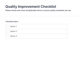Quality Improvement Checklist Form Template