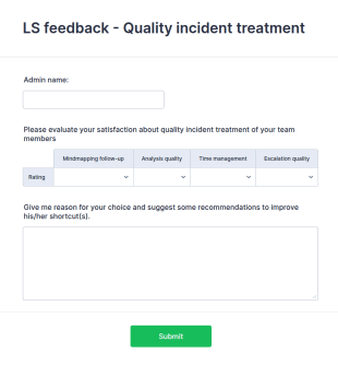 Quality Incident Treatment Feedback Form Template