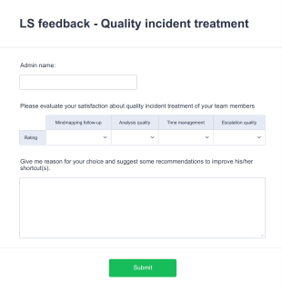 Quality Incident Treatment Feedback Form Template