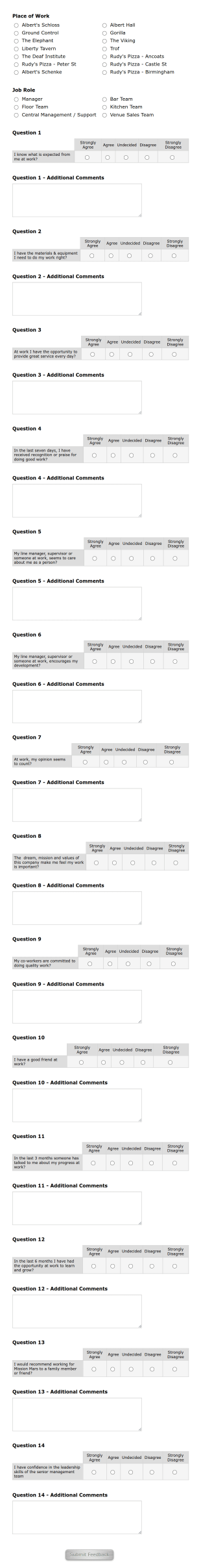 Quality Of Life July 19 Form Template