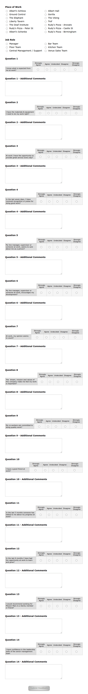Quality Of Life July 19 Form Template