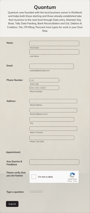 Quantum Accouting Solutions Form Template