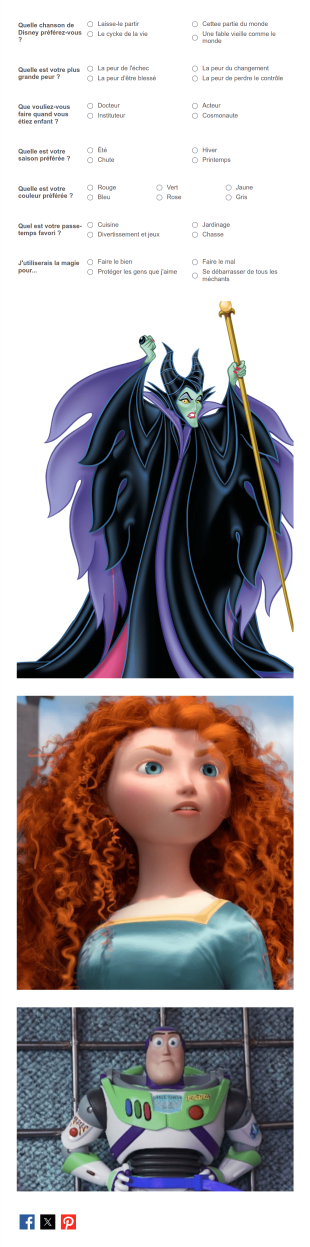 Quel Personnage De Disney êtes Vous ? Form Template