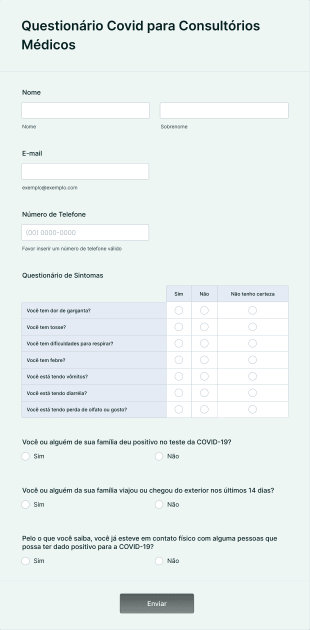 Questionário Covid Para Consultórios Médicos Form Template