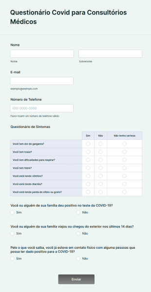 Questionário Covid Para Consultórios Médicos