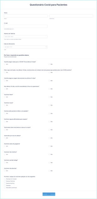 Questionário Covid Para Pacientes