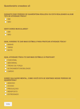 Questionário Crossbox S3