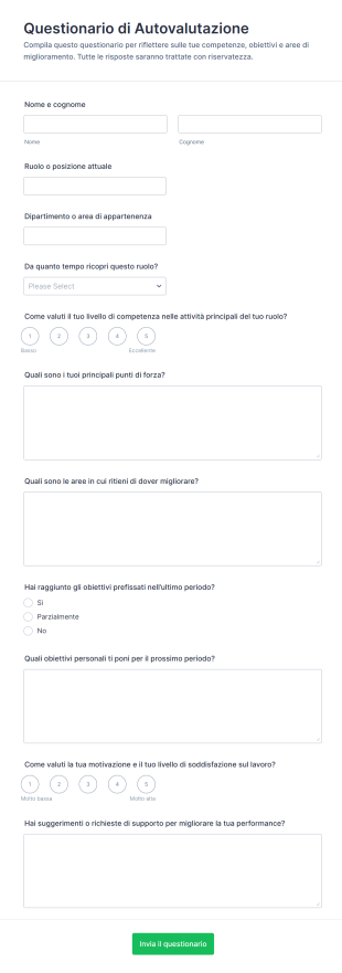 Questionario Di Autovalutazione