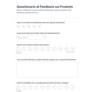 Questionario Di Feedback Sul Prodotto