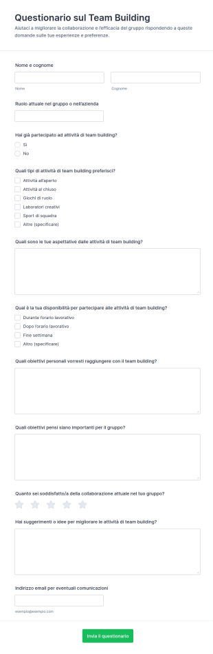 Questionario Di Team Building