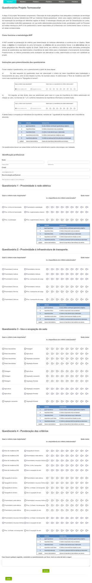 Questionário Para Implementação De Projeto