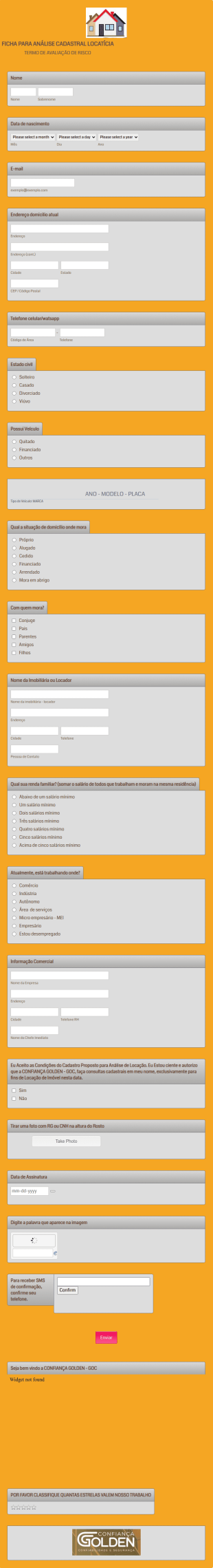 Questionario Para Locação De Imóvel