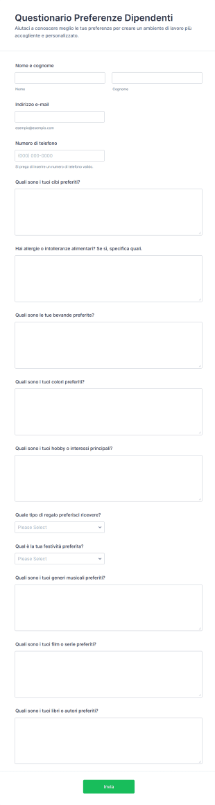 Questionario Preferenze Dipendenti