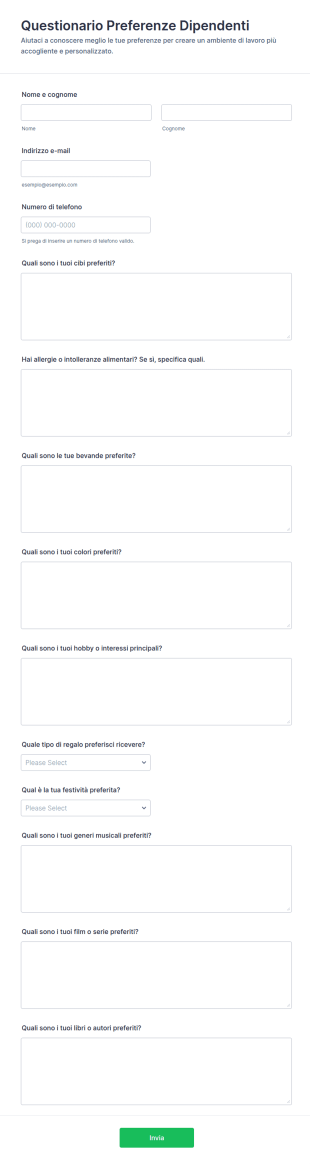 Questionario Preferenze Dipendenti