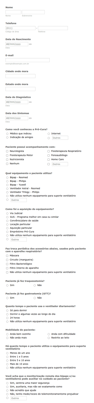 Questionário Pró Cura E Resmed