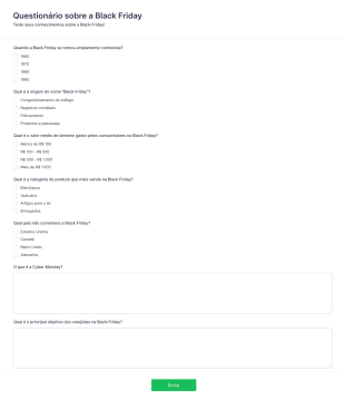 Questionário Sobre A Black Friday Form Template