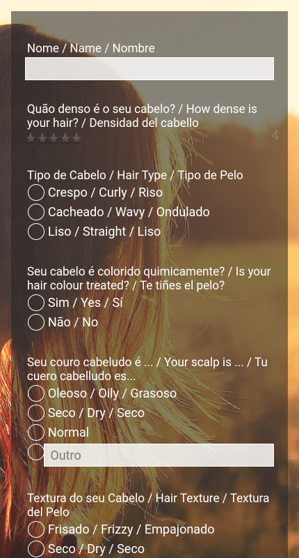 Questionário sobre o Cabelo e Necessidades das Clientes do Salão de Beleza
