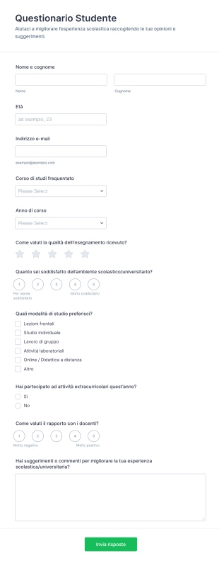 Questionario Studente