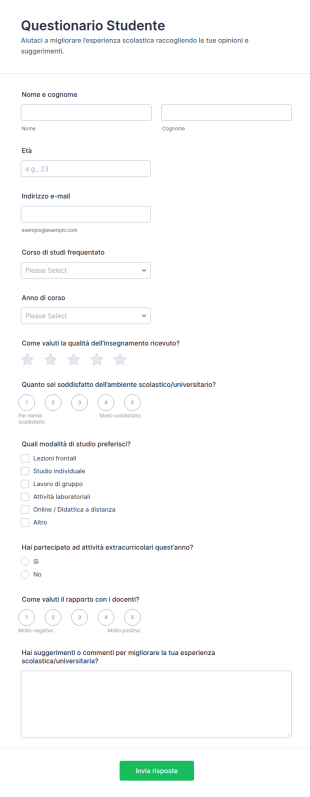 Questionario Studente