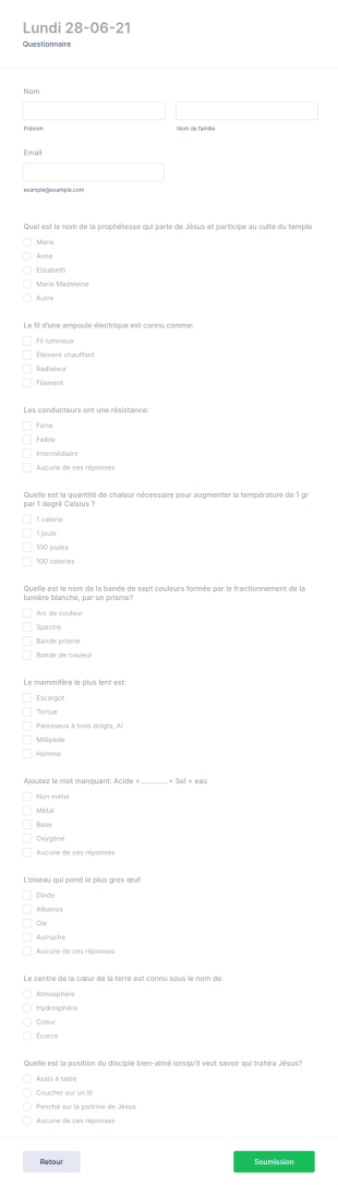 Questionnaire 29 06 21