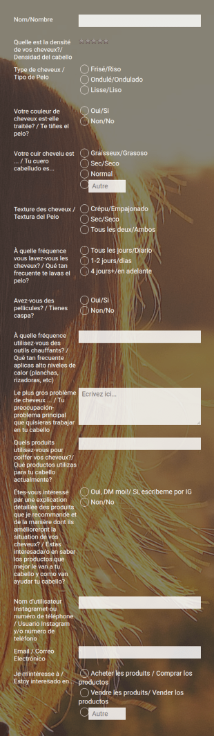 Questionnaire De Client De Salon De Coiffure