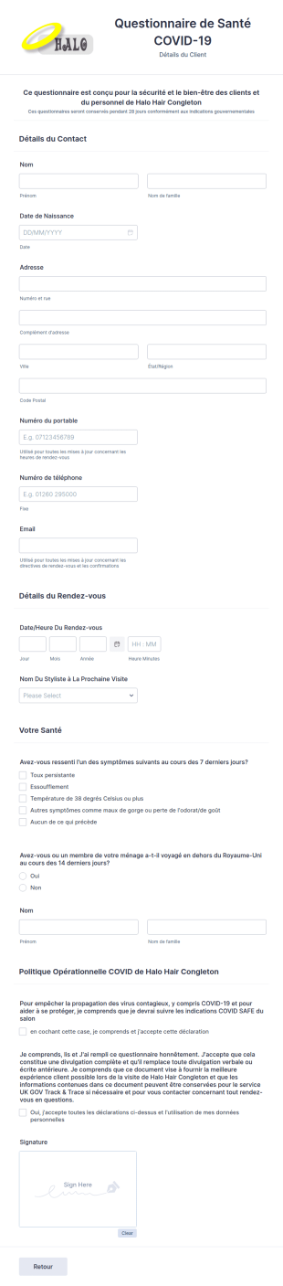 Questionnaire De Rendez Vous Au Préalable Covid