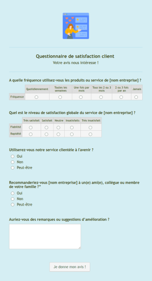 Questionnaire De Satisfaction Client